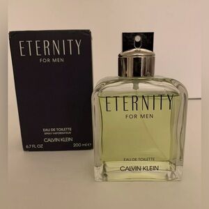 CALVIN KLEIN Eternity for Men EDT 6.7 OZ OPENED BOTTLE Luxury Cologne 200ML